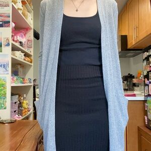 GAP - Light Gray Long-Line Open Front Cardigan